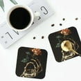 thumbnail image 4 of Disketp Skeleton Hand Rose Butterfly Funny Coasters,4 Pcs Leather Coasters with Holder, Perfect Housewarming Hostess Gifts,Protect Furniture from Water Marks Scratch and Damage-Square, 4 of 6