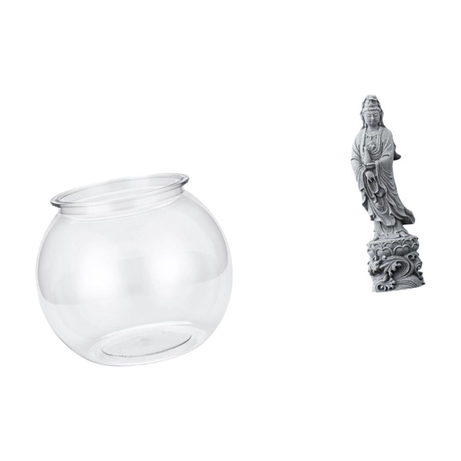 Desktop Aquarium Tank Transparent Small Fish Bowl Vase Compact Size for Office Home Living Room Decor