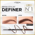 thumbnail image 4 of L’Oréal Paris Cosmetics Brow Stylist Definer, Ultra-Fine Tip Eyebrow Pencil, 0.5mm Tip for Well-Defined Brows and Easy Blend With No Gaps, Brunette ,90 mg, 4 of 8