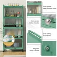thumbnail image 6 of Costway 5-Tier Kitchen Baker's Rack Storage Cabinet Mobile Microwave Stand Flip-up Doors Green, 6 of 10