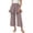 Purple, variant on Tranfacy Girls 1-14 Years Fall Pants Solid Elastic Waist Straight Leg Casual Wide Leg Trousers