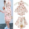 thumbnail image 2 of aDJFDGT Boys Girls Easter Long Sleeve Cartoon Rabbit Hooded Pullover Romper Sweatshirt Bodysuits, 2 of 9