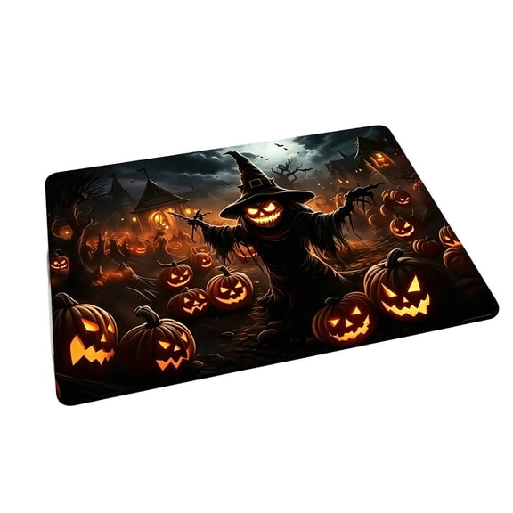 Halloween Pumpkin Doormat, 32x20 Inch Non-Slip Pumpkin Printed Door Mat, Halloween Entryway Rug for Indoor Outdoor Home Decor