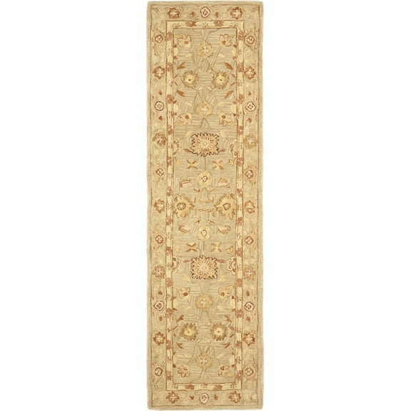 SAFAVIEH Anatolia Sherman Floral Wool Runner Rug, Sage, 2'3" x 10'