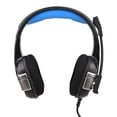 thumbnail image 2 of Auriculares con cable USB para juegos, auriculares con sonido envolvente estéreo con micrófono con c Tomshoo Azul negro, 2 of 7