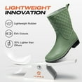 thumbnail image 3 of HISEA Women's Waterproof Mid-Calf Rain Boots, Lightweight, Slip-Resistant, Comfortable with Foam Insole,Green,Size 8, 3 of 5