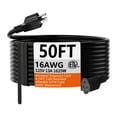 thumbnail image 1 of Cable de extensión HUANCHAIN, calibre 16, 50 pies, negro, para interiores y exteriores, 1 of 7