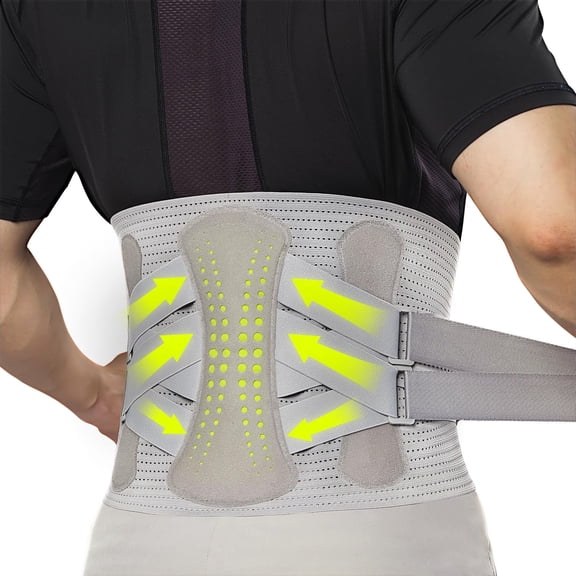 aoFIT Back Brace for Men Lower Back Pain Women Relief with 360-Degree Biochemical Hug Support Soft Breathable Fabric