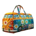thumbnail image 2 of Travel Duffle Bag For Women Men, Hippie Bus Travel Bag Quilted Duffel Bag Vintage Floral Duffle Bag Boho Weekender Bags Carry On Gym Bag Luggage Bag Overnight Tote Bag For Plane Sports Dance Medium, 2 of 7