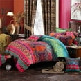thumbnail image 4 of NAYOROOM Bohemian Boho Duvet Cover Set Twin Size,2 Pieces Retro Bohemian Mandala Striped Comforter Cover Sets, Colorful Red, 4 of 10