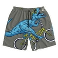 thumbnail image 3 of Uemuo Fun Riding Dinosaur Pattern Men's Swim Trunks Hawaiian Beach Bathing Suit Swimsuits Beach Quick-Dry Shorts with Pockets-Large, 3 of 9