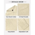 thumbnail image 3 of GIRUNS Men's Corduroy Jacket Long Sleeve Button Down Shirts Casual Shirt Jackets with Flap Pockets Apricot L, 3 of 8