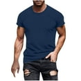 thumbnail image 1 of ameIAEA Mens Causal T Shirts Short Sleeve Crewneck Classic Shirts Solid Color Basic Tee Tops, 1 of 6