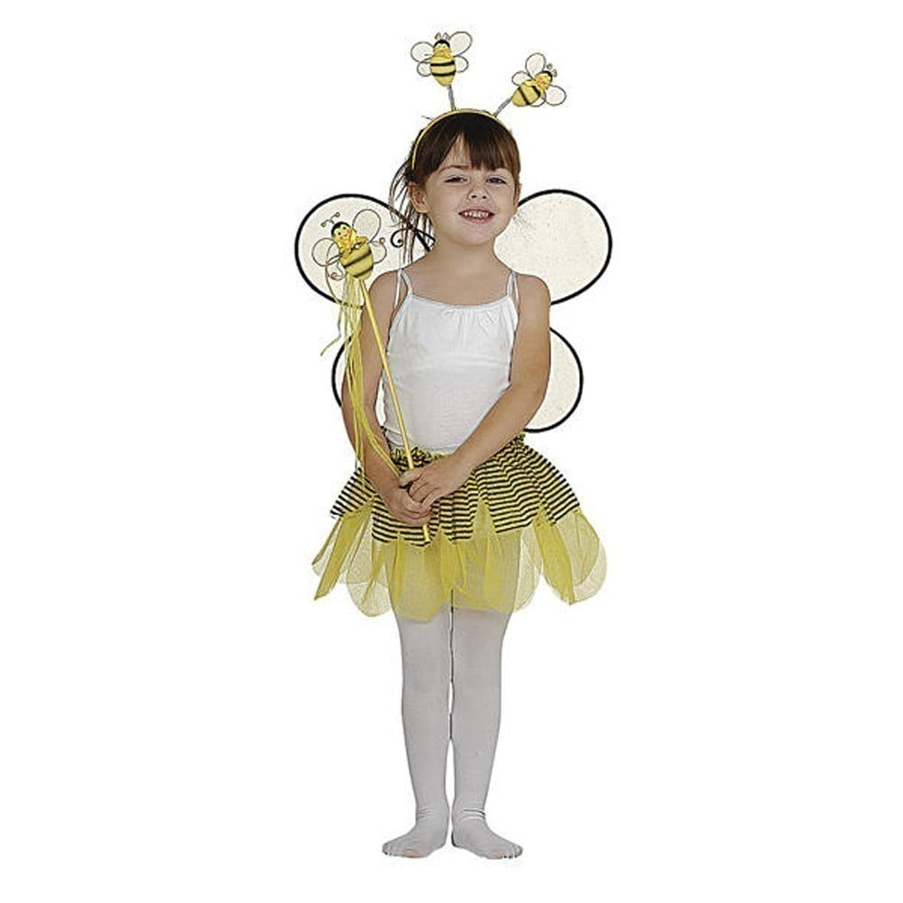 CHILDRENS BUMBLEBEE FANCY DRESS UP COSTUME WINGS WAND HALLOWEEN GIRL CHILD FUN CHILDRENS BUMBLEBEE FANCY DRESS UP COSTUME WINGS WAND HALLOWEEN GIRL CHILD FUN