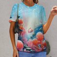 thumbnail image 3 of Underwater World Ship Coral Women's T-Shirt Short Sleeve T Shirts Tops Tee Ladies Loose T, 3 of 7