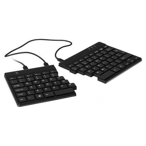 R-Go Split Ergonomic Keyboard, QWERTY (US), Black, Wired USB Keyboard/Spilt, Wired/Windows, Linux
