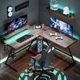 thumbnail image 1 of Bestier 55 inch L-Shaped Gaming Computer Desk with Monitor Stand Home Office Corner Desk, 1 of 5