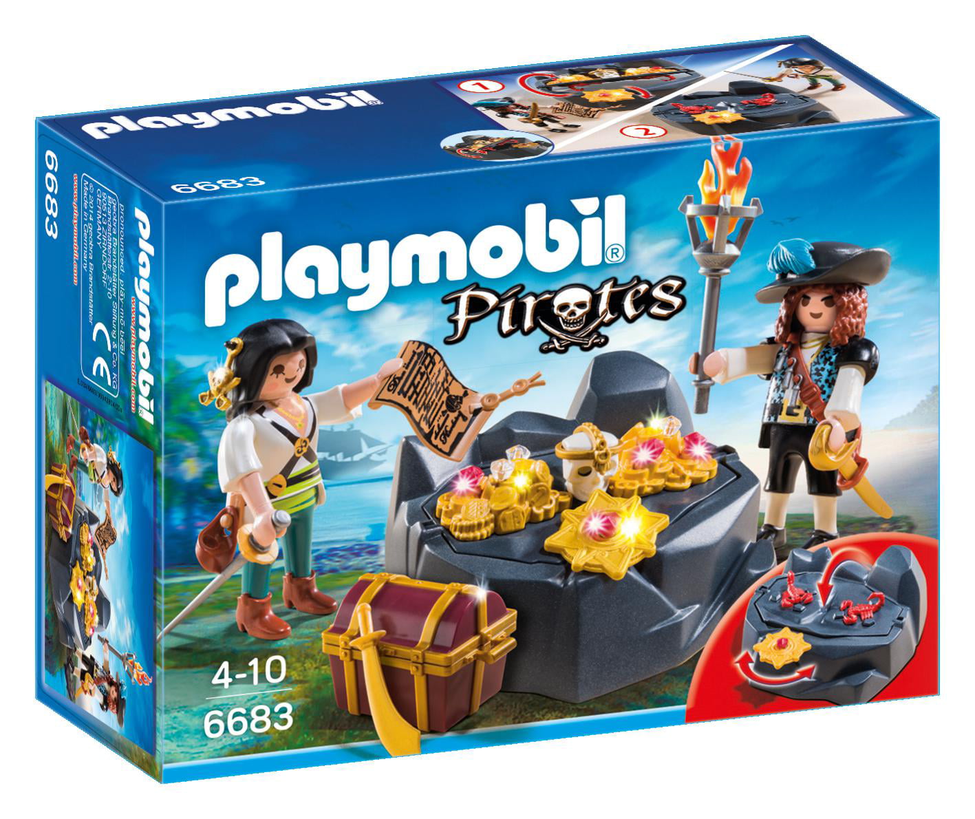 NEW SEALED PLAYMOBIL 70556 Pirates Island w/Treasure Cove Hideout 120 Pc  Toy Set