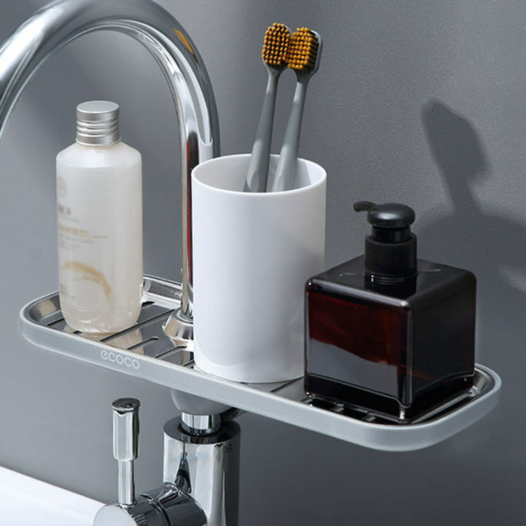 EGWON Kitchen Soap Tray,Kitchen Sink Tray Sponge Tray Kitchen Sponge Holder Self Draining Premium Soap Holder for Bathroom Kitchen Counter Sink Caddy