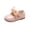 E049-Pink, variant on hengsof Girls' Solid Color Bow Tie Outdoor Casual Flat Shoes Children's Soft Sole Fashionable Princess Leather Shoes