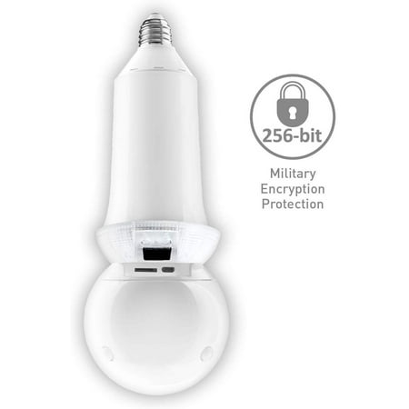 Amaryllo - Zeus Biometric Auto-Tracking Light Bulb Indoor Security Camera - White