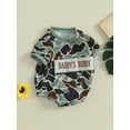 thumbnail image 4 of Infant Newborn Baby Girl Boy Camo Romper Daddy Letter Embroidered Short Sleeve Round Neck Bodysuit Casual Summer Clothes, 4 of 9