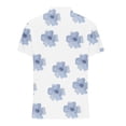 thumbnail image 5 of Lolmot Womens Floral Print Short Sleeve Tshirts V Neck Button Up Casual Tops Going Out Henry Collar Loose Fit Comfy Blouses with Pocket, 5 of 5