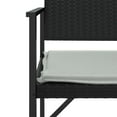 thumbnail image 4 of vidaXL Banc de Jardin 2 Places avec Coussin en Poly Rotin Noir, 4 of 5