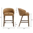 thumbnail image 5 of Guyou Modern Bar Stools Set of 4, 26" Counter Height Bar Stools with Footrests, PU Upholstered Kitchen Island Chairs for Dining Rooms, Kitchens, and Bars, Brown, 5 of 8