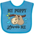 thumbnail image 3 of Inktastic My Poppy Loves Me with Sloth and Hearts Boys or Girls Baby Bib, 3 of 4