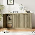thumbnail image 5 of Fluted Modern Sideboard  with Doors & Shelves, Wood Storage Console Coffee Bar Wine Bar Cabinet Table for Living Room, Entryway, Hallway, 5 of 8