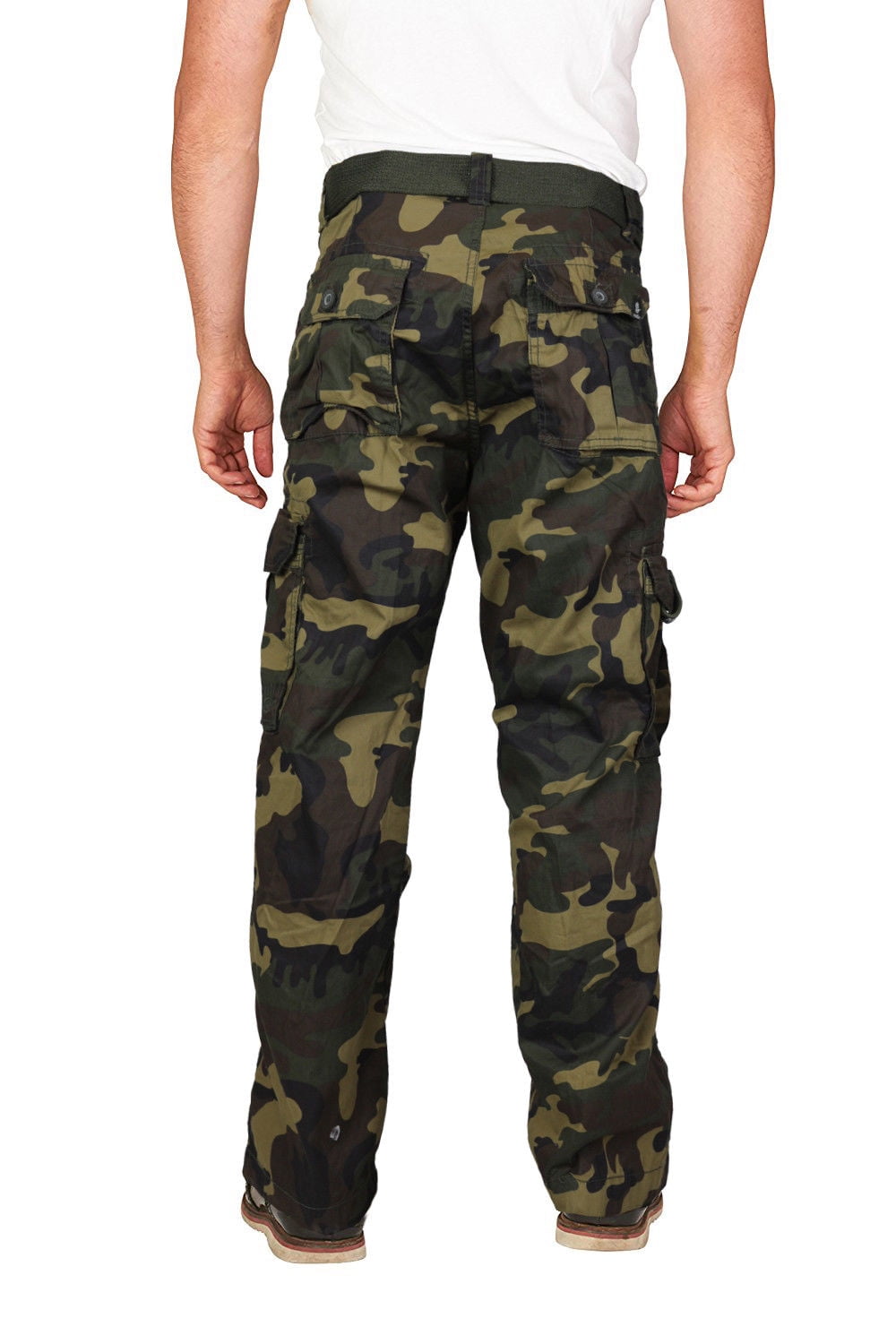 vkwear Mens Tactical Military Army Slim Fit Camo Cargo Shorts with Belt