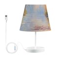 thumbnail image 2 of Painting Flowers Lake Trees LED Desk Lamp Table Lamp USB Bedside Nightstand Small Lamp for Bedroom Living Room Kids Room, 2 of 8