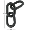 thumbnail image 3 of 23" x 3" Black Wood Distressed Matte 3 Link Chain Sculpture, by DecMode, 3 of 9