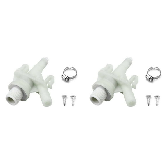 ACA 2Pcs 385311641 Plastic Water Valve Kit for RV Camper Trailer Toilet Water Valve 300 310 320 Series Flush Toilet