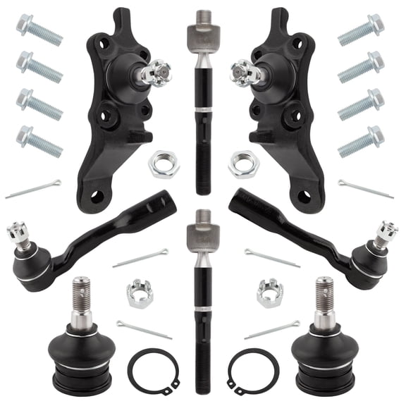 BOXI 8pcs K90255 K90262 K90263 ES3564 ES3565 EV800444 Front Upper Lower Ball Joint Inner Outer Tie Rods Fit for Toyota Sequoia 2001-2002/Tundra 00-02