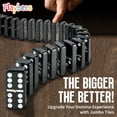 thumbnail image 4 of Jumbo Double Six Domino Set - 28 Thick Black Tiles - Sophisticated Wooden Vegan Leather Box - Classic Family Game - Math Skills and Strategy - 2-4 Players, 4 of 4