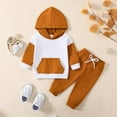 thumbnail image 2 of Baozhu Autumn Baby Clothes Set Boy Girl Casual Solid Hooded Cotton Top+ Pants Infant Long Sleeve Newborn Clothes Suit, 2 of 5
