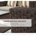 thumbnail image 2 of SUNCROWN 4 Piece Outdoor Patio Sectional Set  ,Rattan Wicker Furniture Conversation Set (Brown), 2 of 6