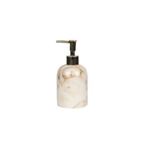 Marble Soap Dispenser 9x12 cm, Gold Pump Refillable Bathroom Accessory