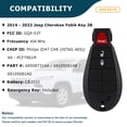 thumbnail image 2 of AKS KEYS New Replacement for Jeep Cherokee Fobik Keyless Key 3B FCC# GQ4-53T, 2 of 6