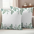 thumbnail image 2 of Eucalyptus Outdoor Pillow Covers 24x24 Set of 2,Waterproof Patio Throw Pillowcase Protectors,Watercolor Green White Botanical Vines Leaf Decorative Pillow Shams Cushion Covers for Seat Bed Couch Sofa, 2 of 8