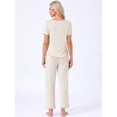 thumbnail image 4 of DARING DIVA Women's Pajama Sets Sleepwear Built-in Shelf Bra Short Sleeve Tops S Beige, 4 of 7