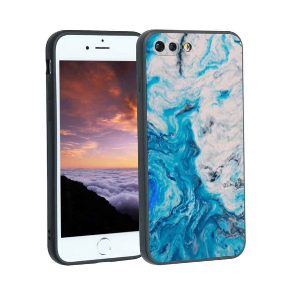 Blue-Marble-71 Phone Case, Degined for iPhone 7 Plus Case Men Women, Flexible Silicone Shockproof Case for iPhone 7 Plus