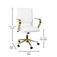 thumbnail image 4 of Flash Furniture James Faux Leather Swivel Office Chair in White/Gold, 4 of 9