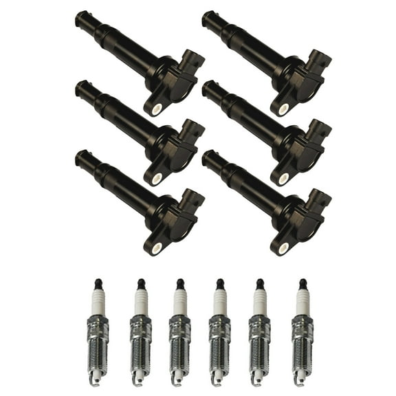 Set of 6 ISA Ignition Coils and 6 NGK Spark Plugs Compatible with 2006 Kia Optima 2.7L V6 2656cc Replacement for UF554
