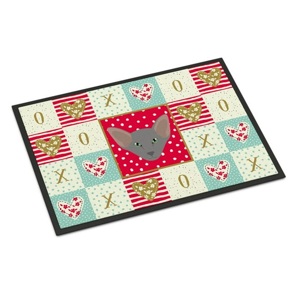 Carolines Treasures CK5143MAT Oriental Shorthair Cat Love Door Mat Indoor Rug or Outdoor Welcome Mat 18x27 Doormat 27"L