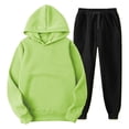 thumbnail image 1 of Puntoco - Blusa con capucha para mujer, manga larga, sudadera, pantalones cortos, conjuntos de traje casual Puntoco Puntoco-3365, 1 of 4