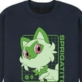 thumbnail image 3 of Pokémon - Sprigatito Stats - Men's Crew Neck Fleece Pullover, 3 of 5
