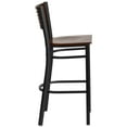 thumbnail image 6 of Flash Furniture 2 Pk. HERCULES Series Black Slat Back Metal Restaurant Barstool - Walnut Wood Back & Seat, 6 of 8